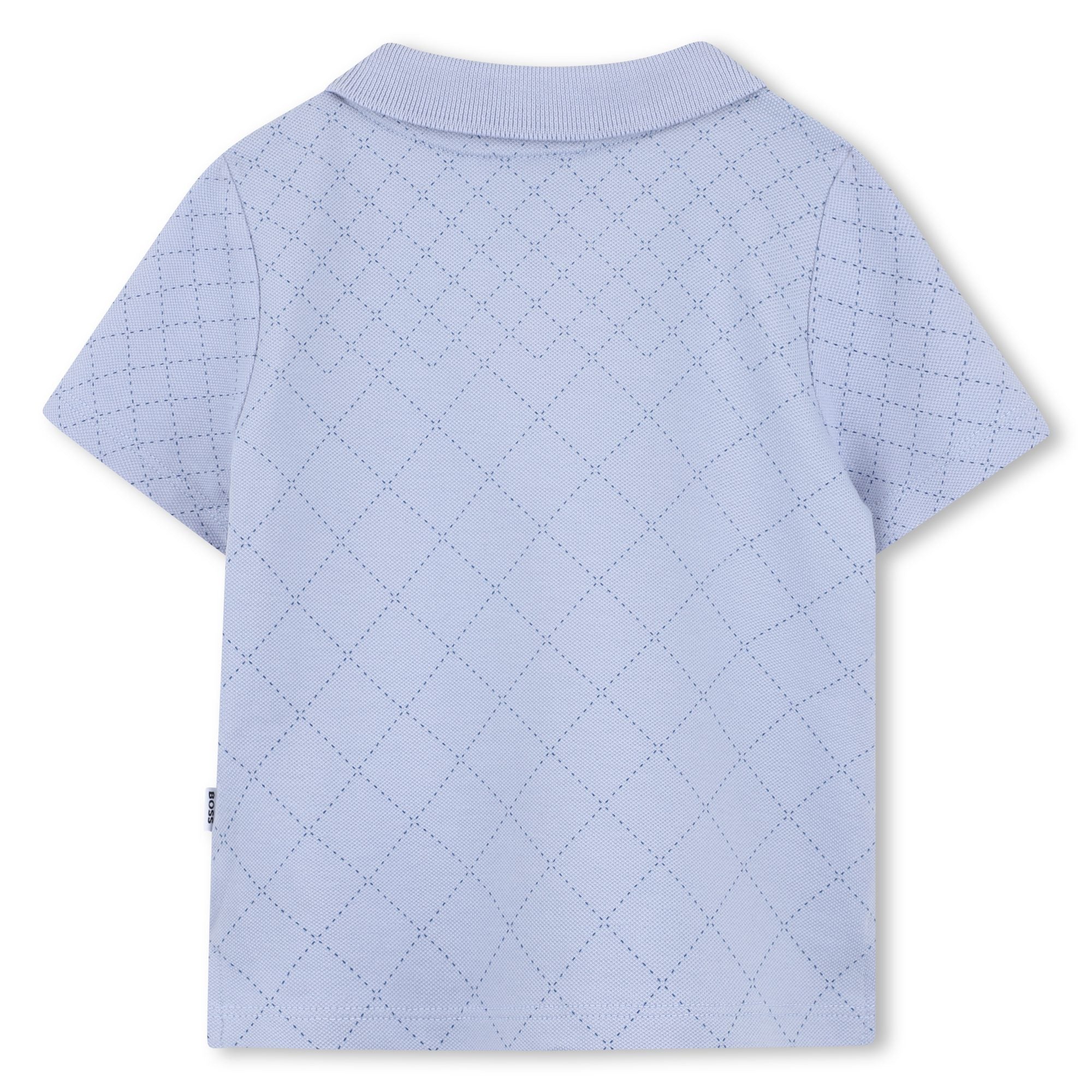Boys Quilted Piqué Polo Shirt in Grey Hugo Boss