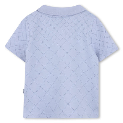 Boys Quilted Piqué Polo Shirt in Grey Hugo Boss