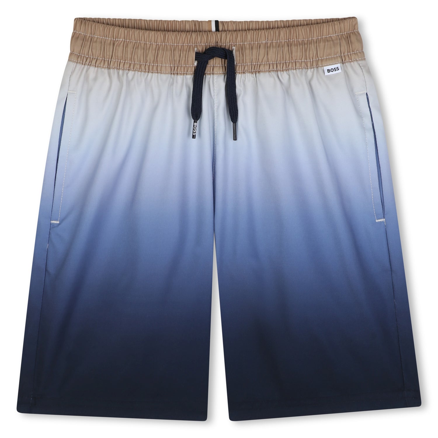 Boys Color-Gradient Polyester Swim Shorts in Blue Hugo Boss