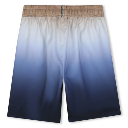 Boys Color-Gradient Polyester Swim Shorts in Blue Hugo Boss