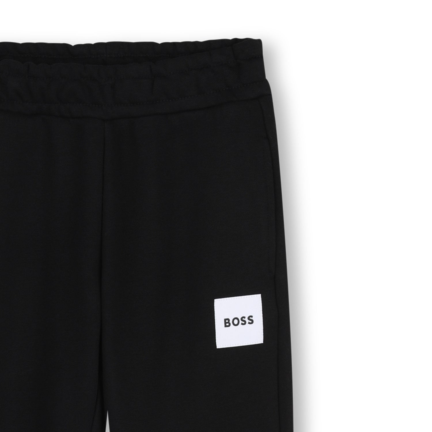 Boys Logo Fleece Jogging Pants in Black Hugo Boss