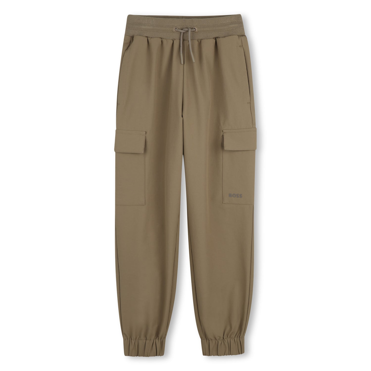 Boys Stretchy Cargo Joggers in Dark Stone Hugo Boss