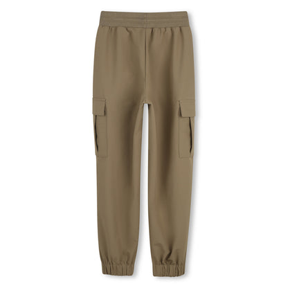 Boys Stretchy Cargo Joggers in Dark Stone Hugo Boss
