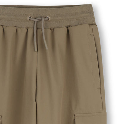 Boys Stretchy Cargo Joggers in Dark Stone Hugo Boss