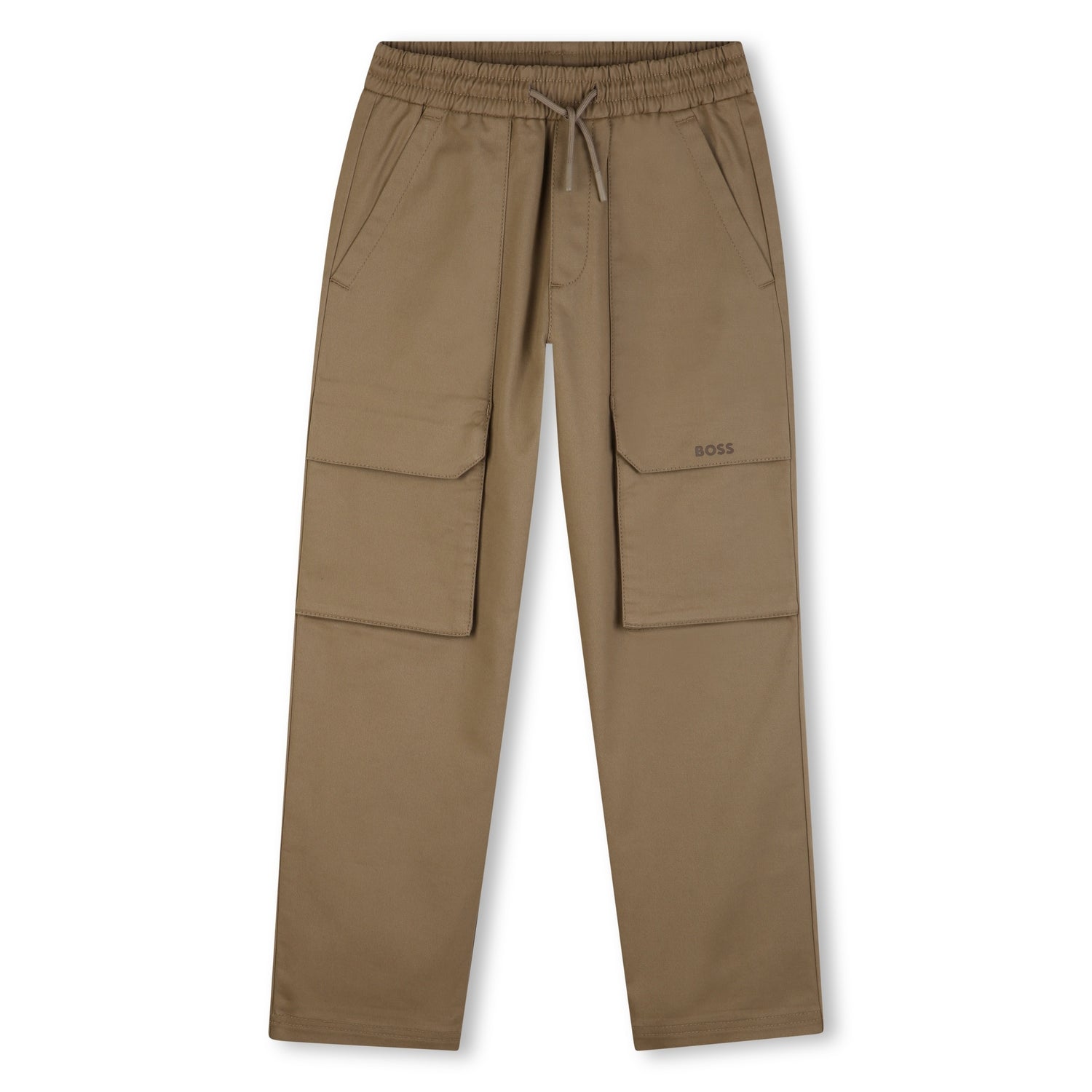 Cotton Cargo Pants with Elastic Waist and Drawcord Hugo Boss