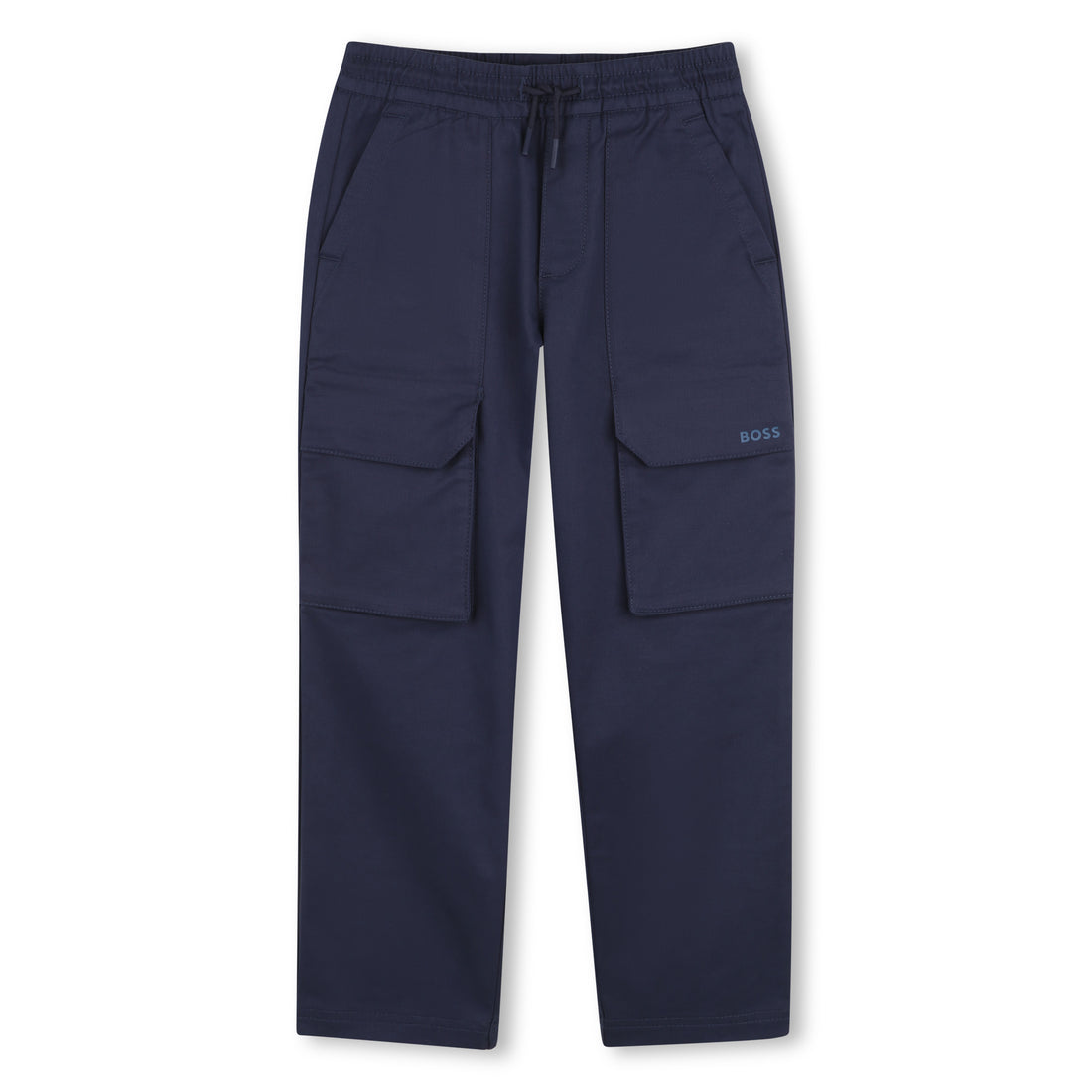 Boys Cotton Cargo Pants in Navy Hugo Boss