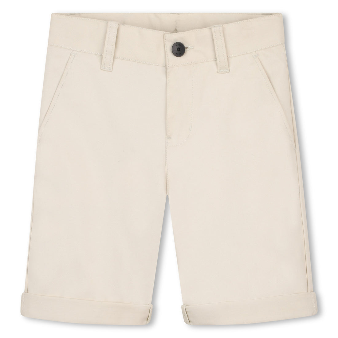 Cotton Chino Shorts with Turned-Up Hem Hugo Boss