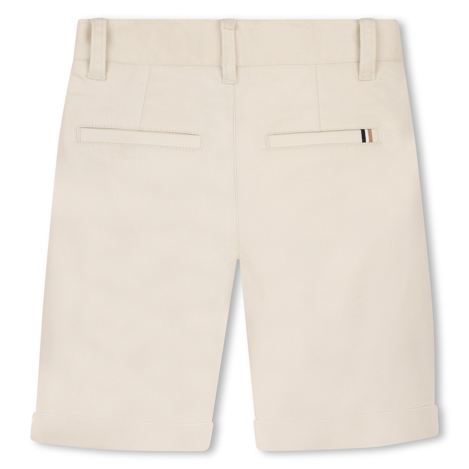 Cotton Chino Shorts with Turned-Up Hem Hugo Boss