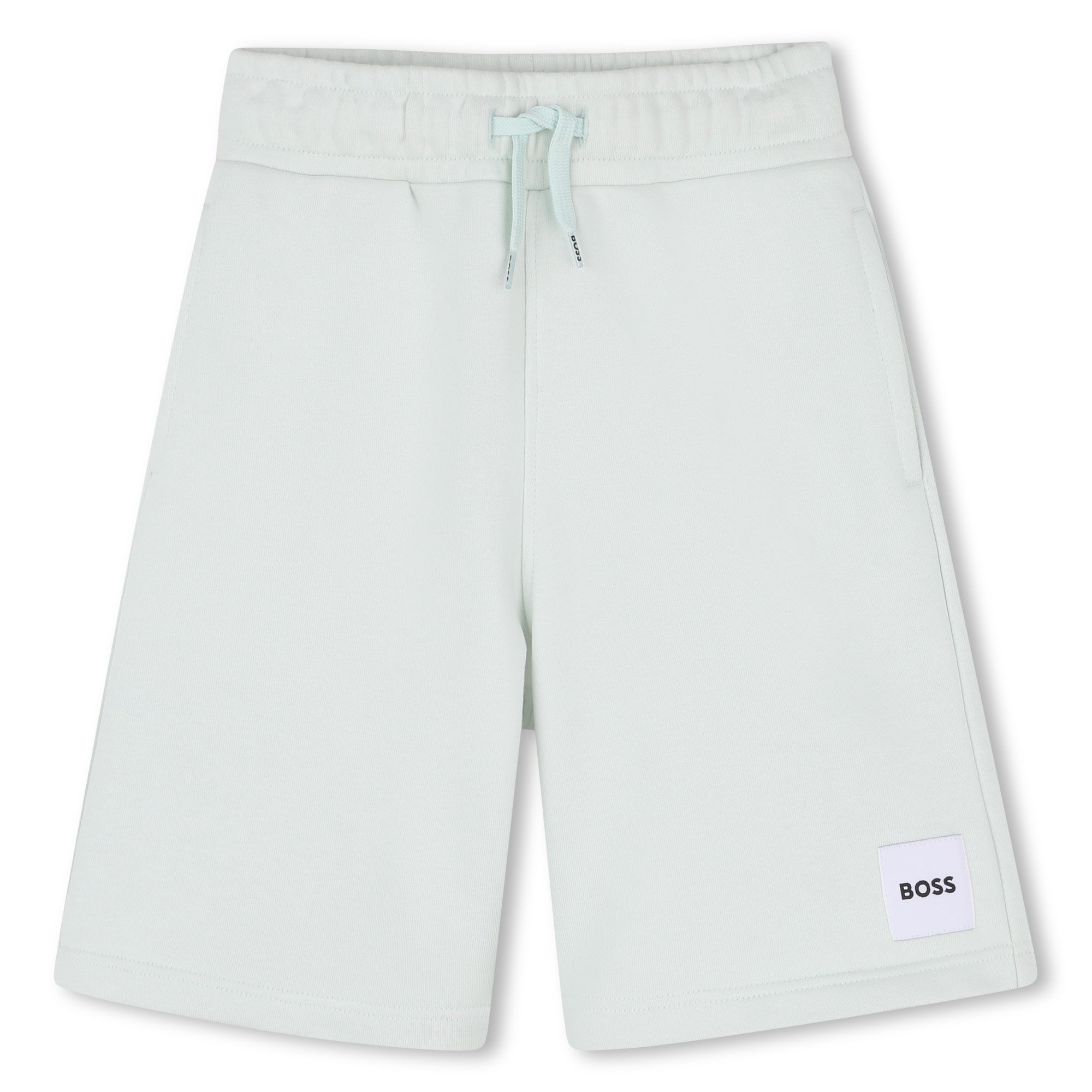 Boys Logo Fleece Jogging Shorts in Mint Green Hugo Boss