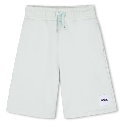 Boys Logo Fleece Jogging Shorts in Mint Green Hugo Boss