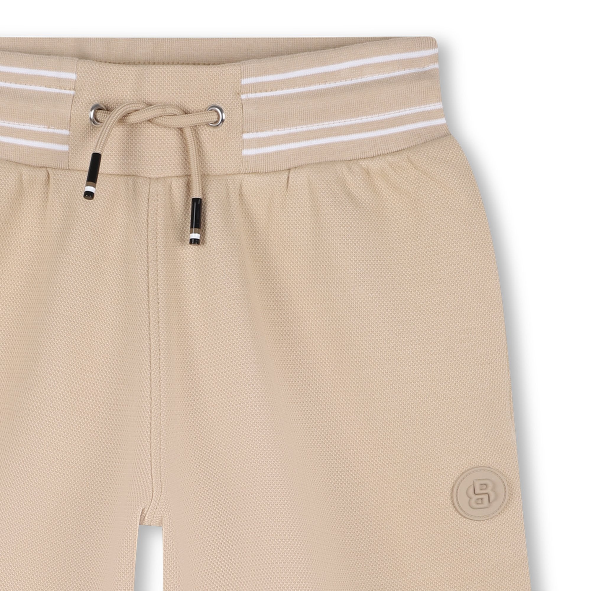 Boys Piqué Jogging Shorts in Beige Hugo Boss