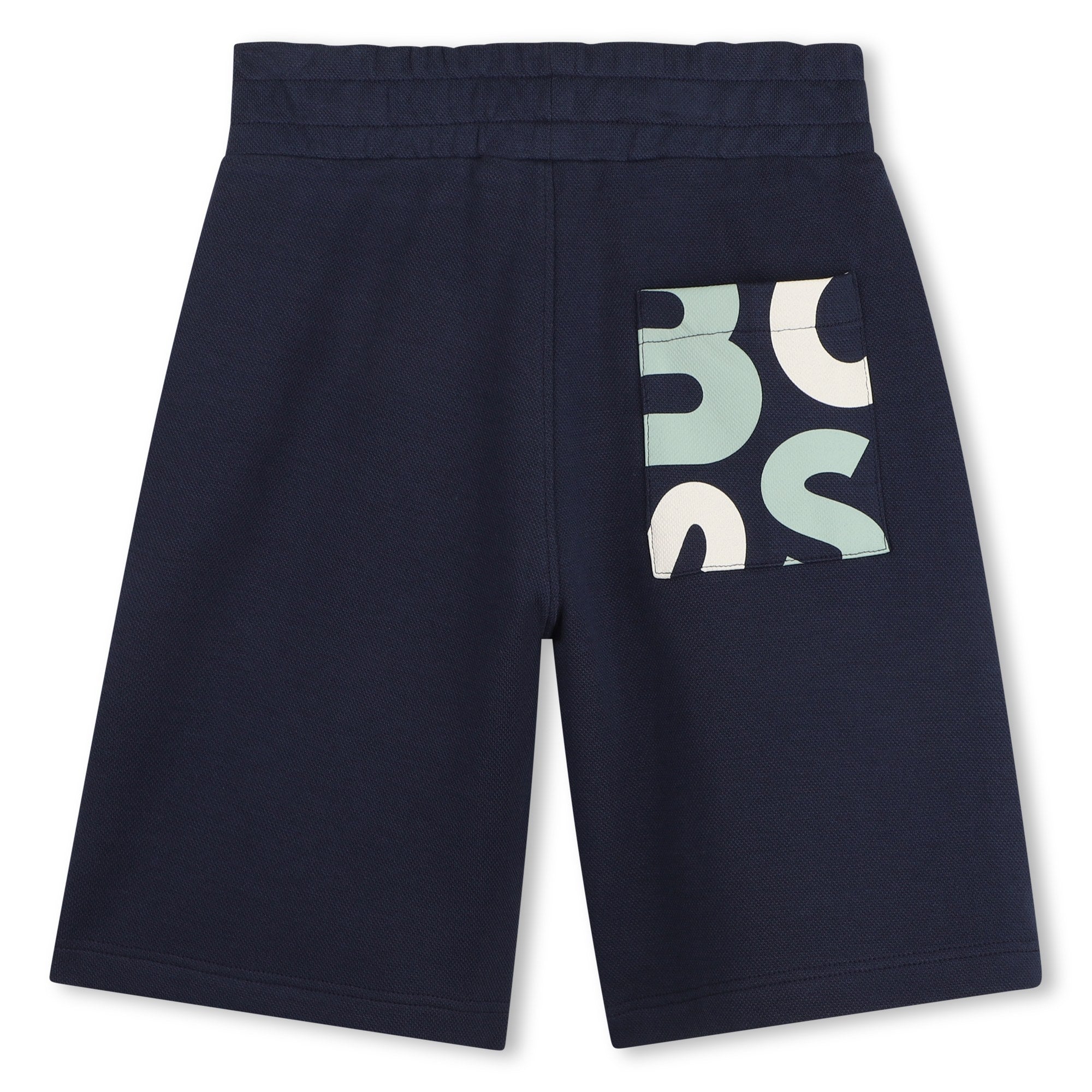 Boys Piqué Logo Jogging Shorts in Navy Hugo Boss