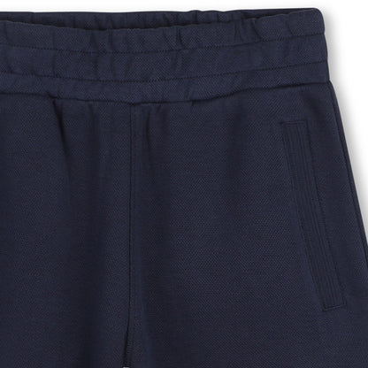 Boys Piqué Logo Jogging Shorts in Navy Hugo Boss