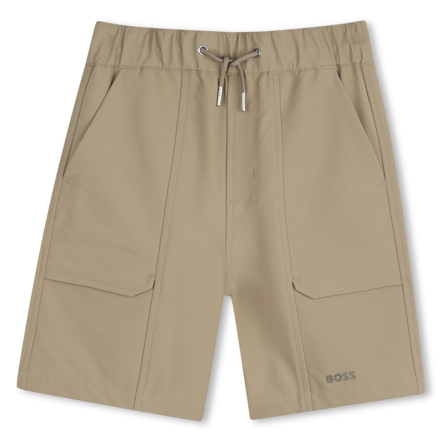 Boys Side-Stripe Stretchy Bermuda Shorts in Navy Hugo Boss