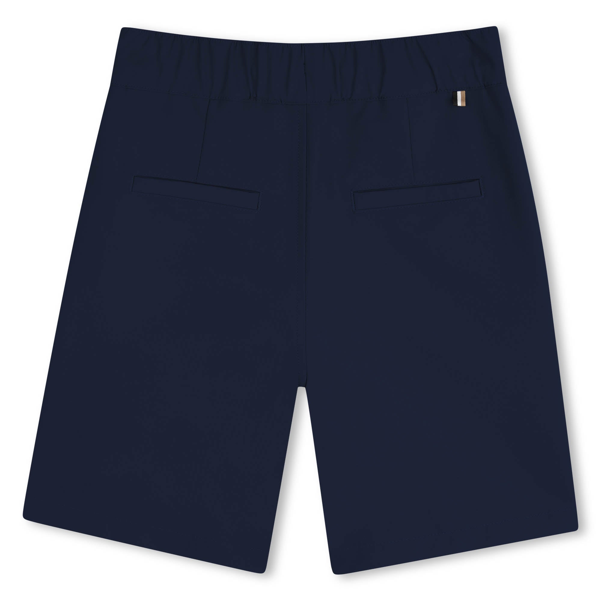 Boys Side-Stripe Stretchy Bermuda Shorts in Navy Hugo Boss