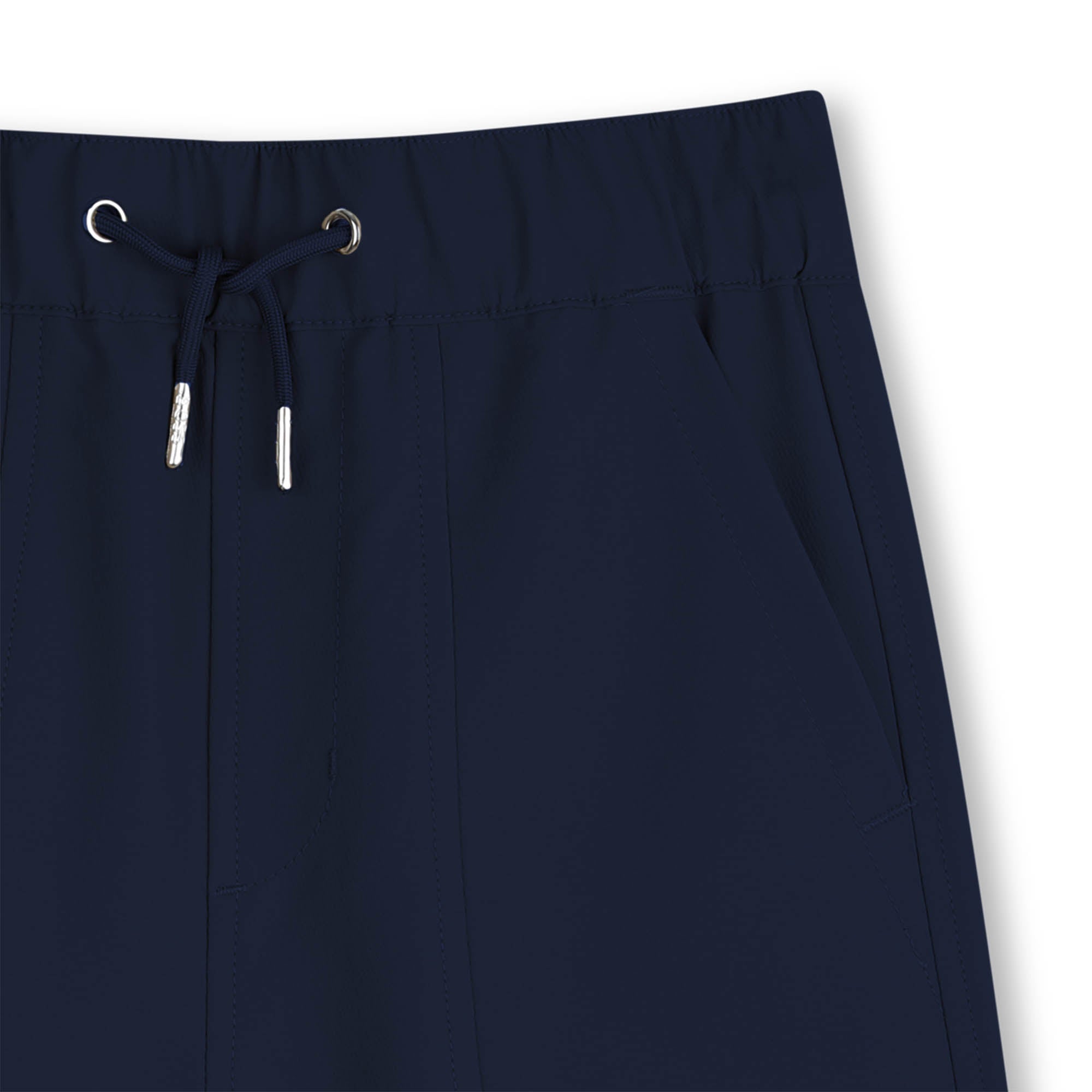 Boys Side-Stripe Stretchy Bermuda Shorts in Navy Hugo Boss