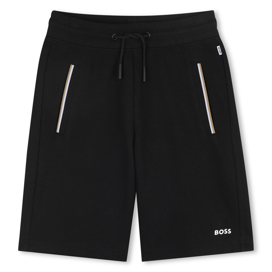 Cotton Blend Bermuda Shorts with Elasticated Waist Hugo Boss