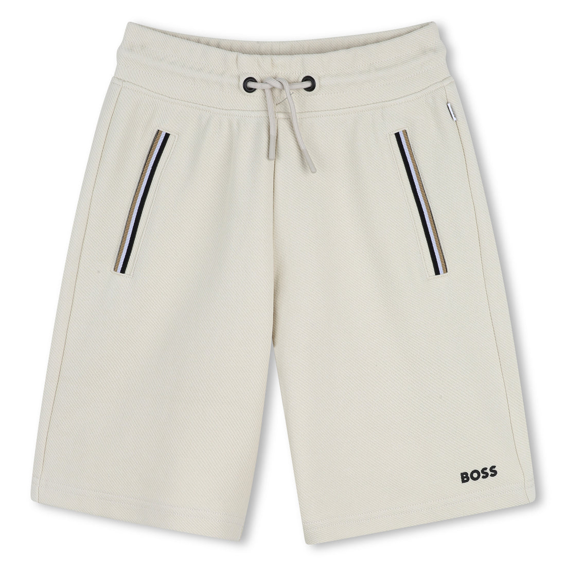 Beige shorts with zippers and &