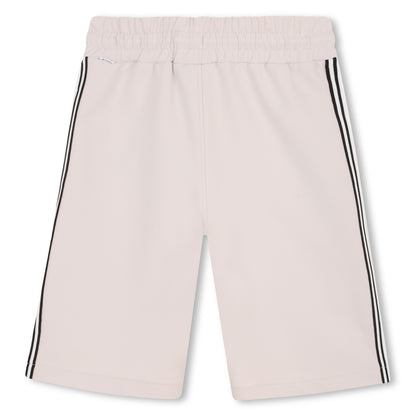 Boys Side-Stripe Stretchy Bermuda Shorts in Stone Hugo Boss