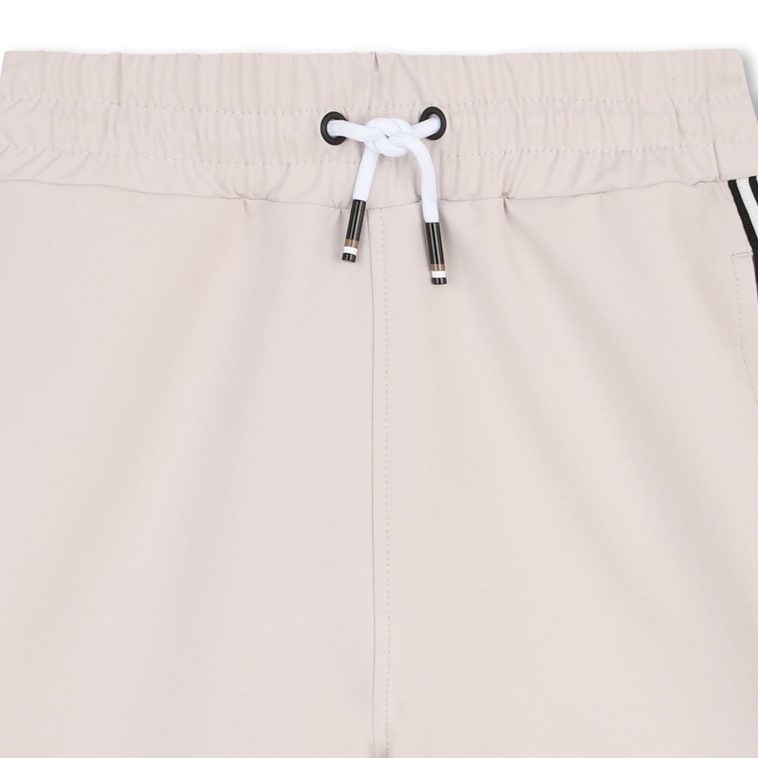 Boys Side-Stripe Stretchy Bermuda Shorts in Stone Hugo Boss