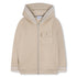 Boys Piqué Hooded Cardigan in Beige Hugo Boss