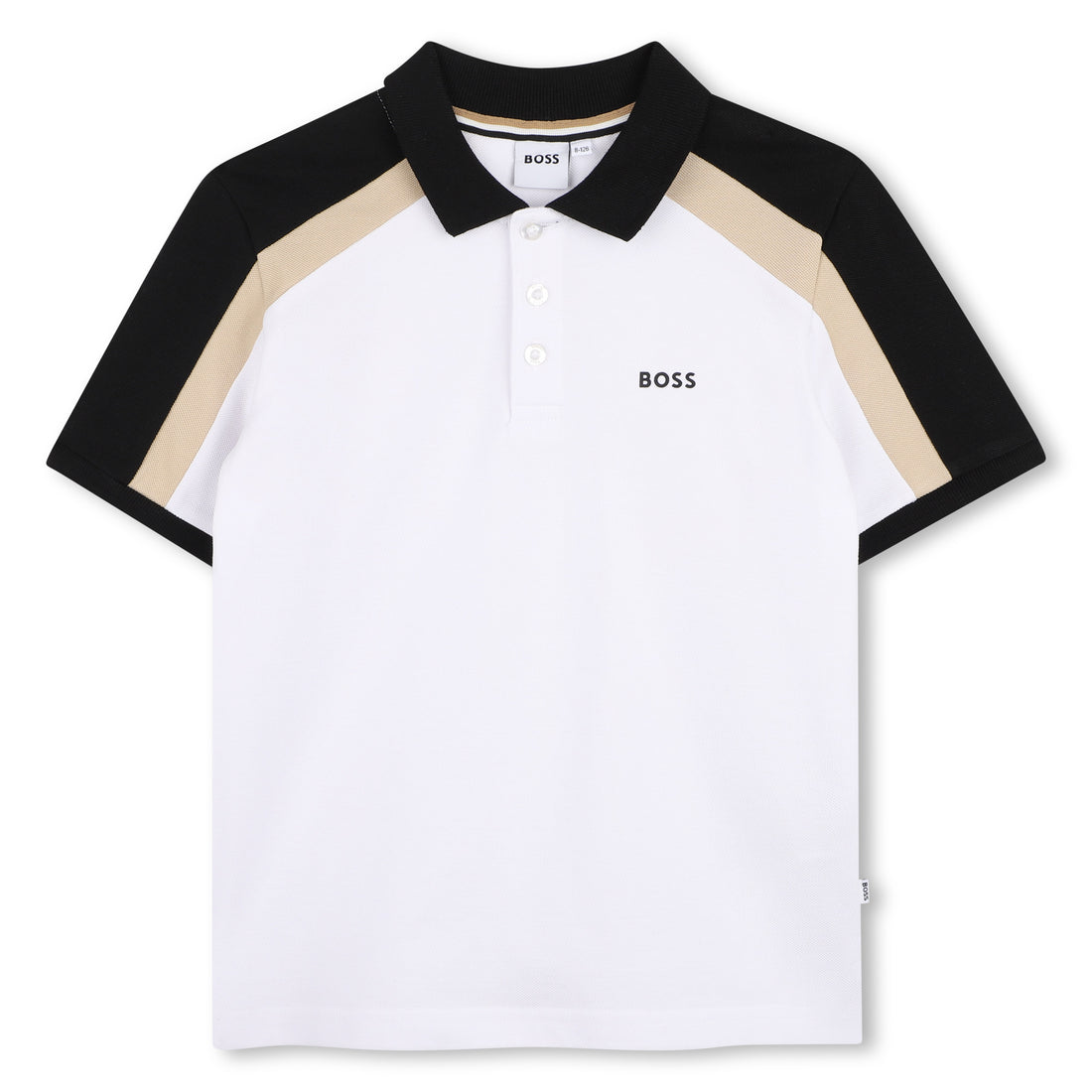 Cotton Piqué Polo Shirt with Contrast Shoulder Panels Hugo Boss