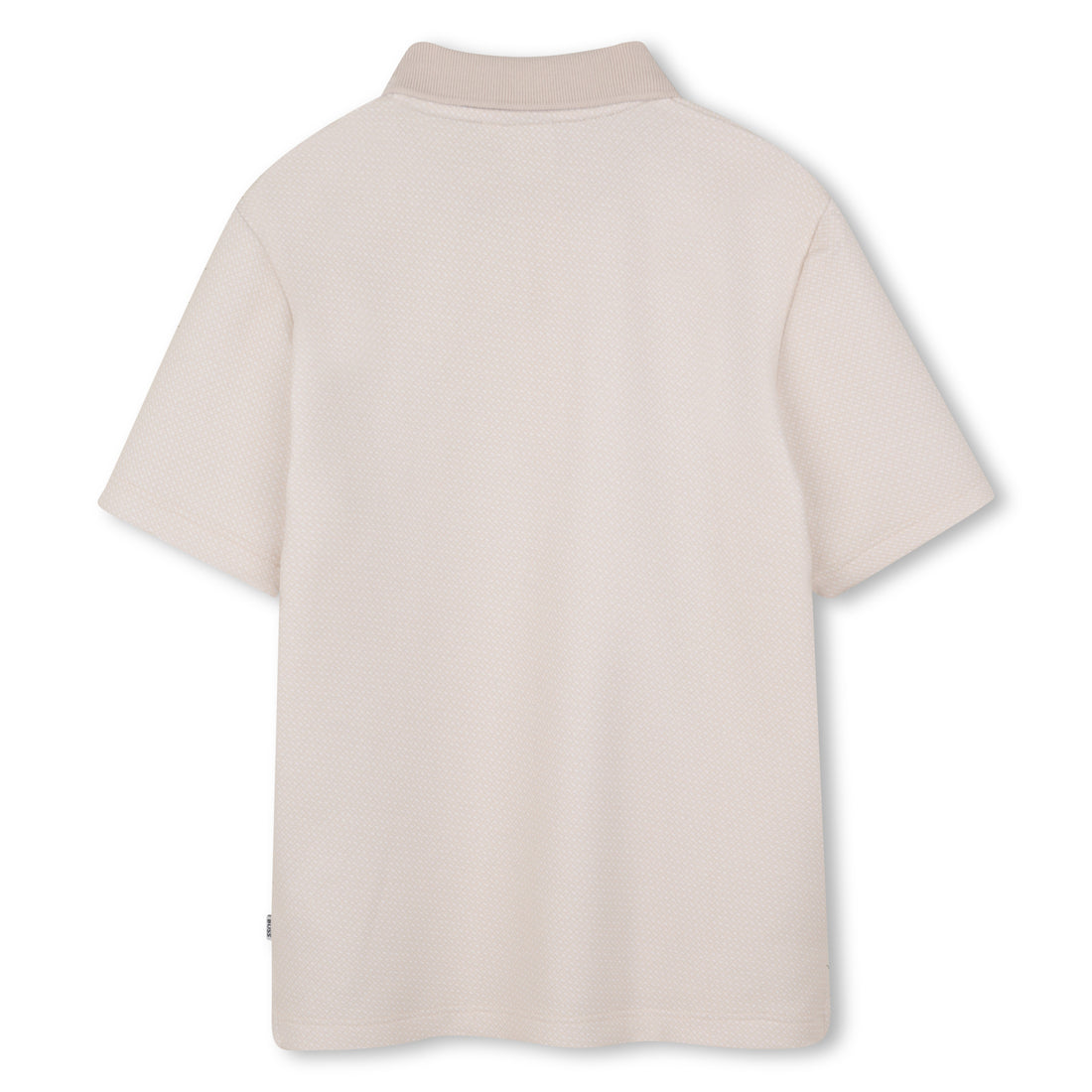 Boys Monogrammed Cotton Interlock Polo Shirt in Stone Hugo Boss