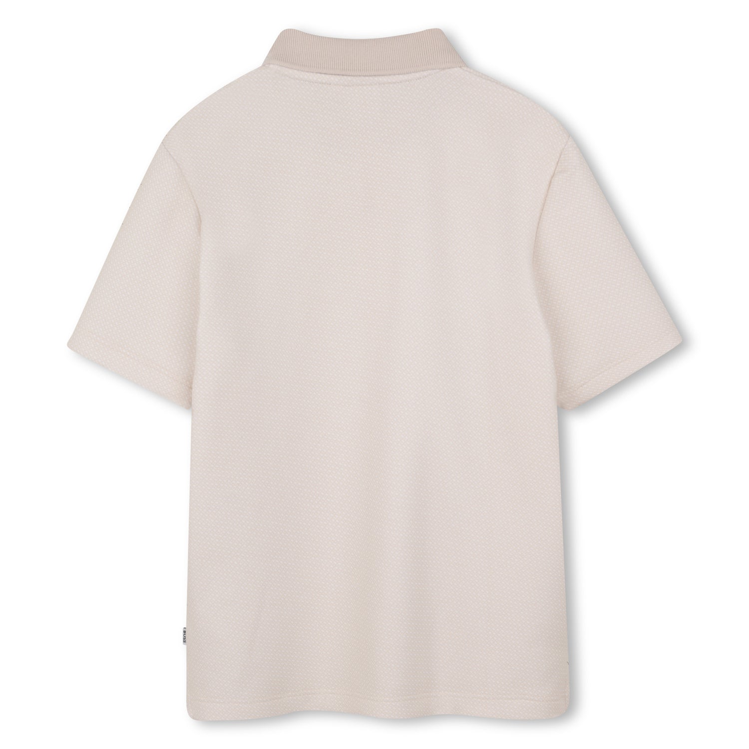 Boys Monogrammed Cotton Interlock Polo Shirt in Stone Hugo Boss