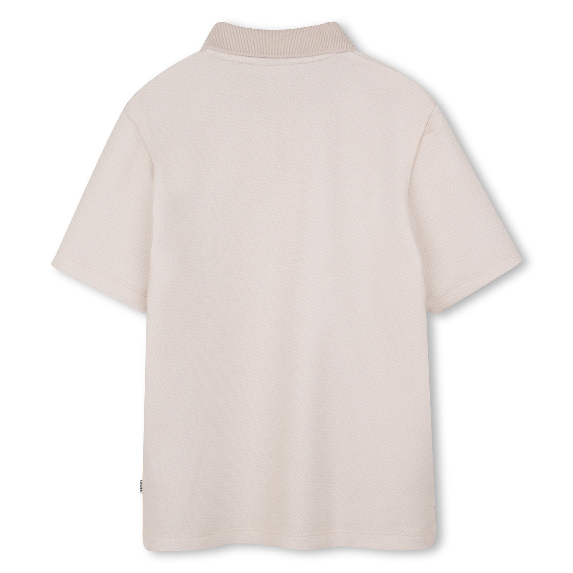 Boys Monogrammed Cotton Interlock Polo Shirt in Stone Hugo Boss