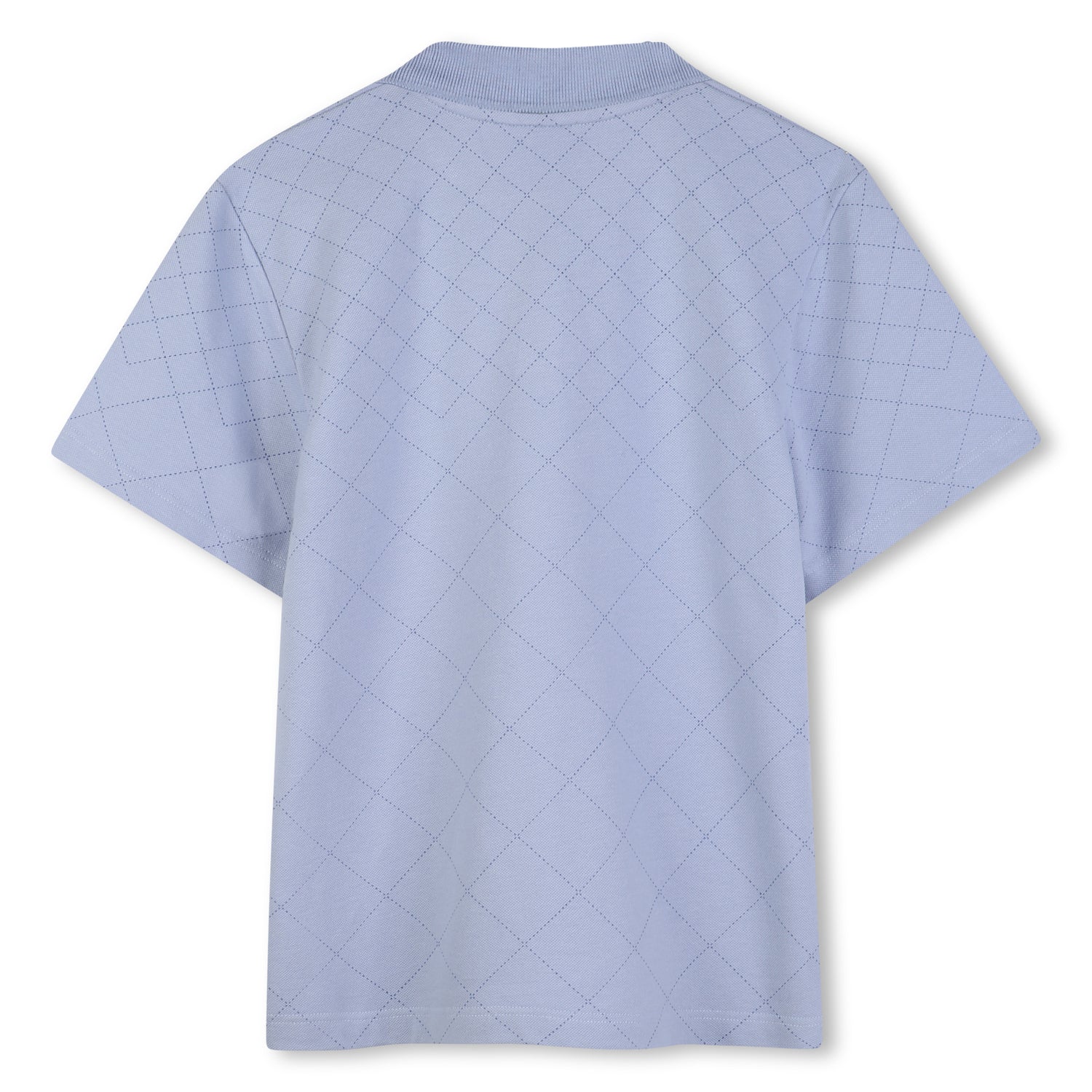 Boys Quilted Cotton Piqué Polo Shirt in Blue Hugo Boss