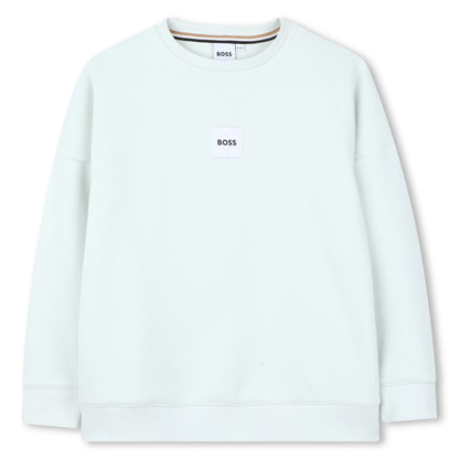 Boys Logo Fleece Sweatshirt in Mint Green Hugo Boss