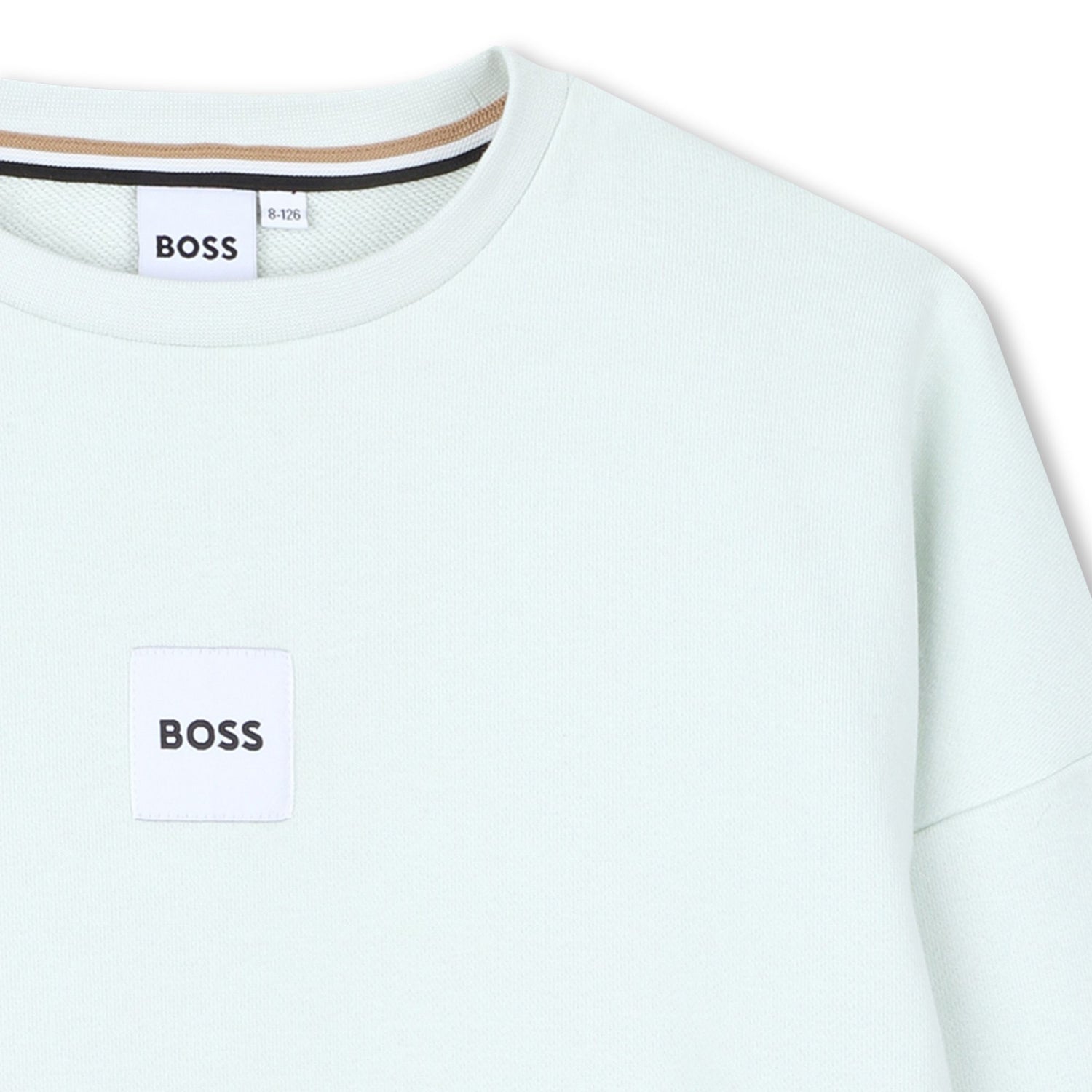 Boys Logo Fleece Sweatshirt in Mint Green Hugo Boss