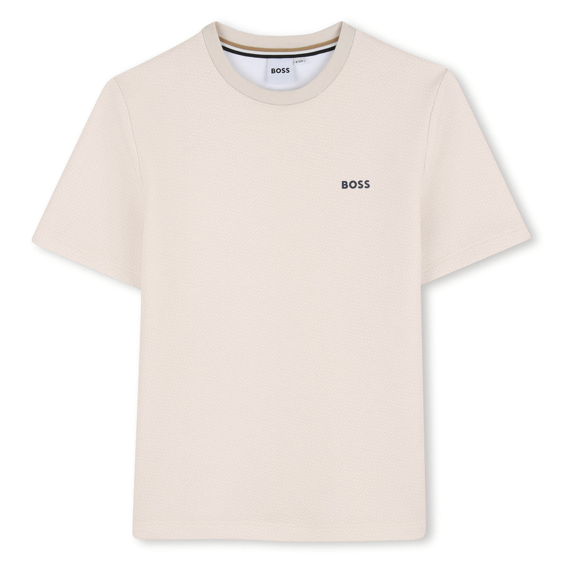 Boys Monogrammed Cotton Interlock T-Shirt in Stone Hugo Boss