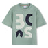 Boys Oversized Graphic Piqué T-Shirt in Sage Green Hugo Boss