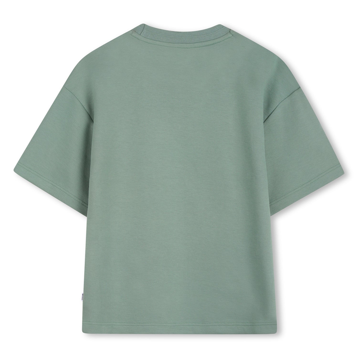 Boys Oversized Graphic Piqué T-Shirt in Sage Green Hugo Boss