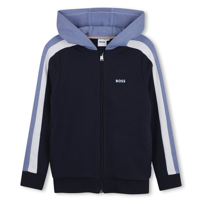 Boys Color-Block Fleece Tracksuit Set in Navy Hugo Boss