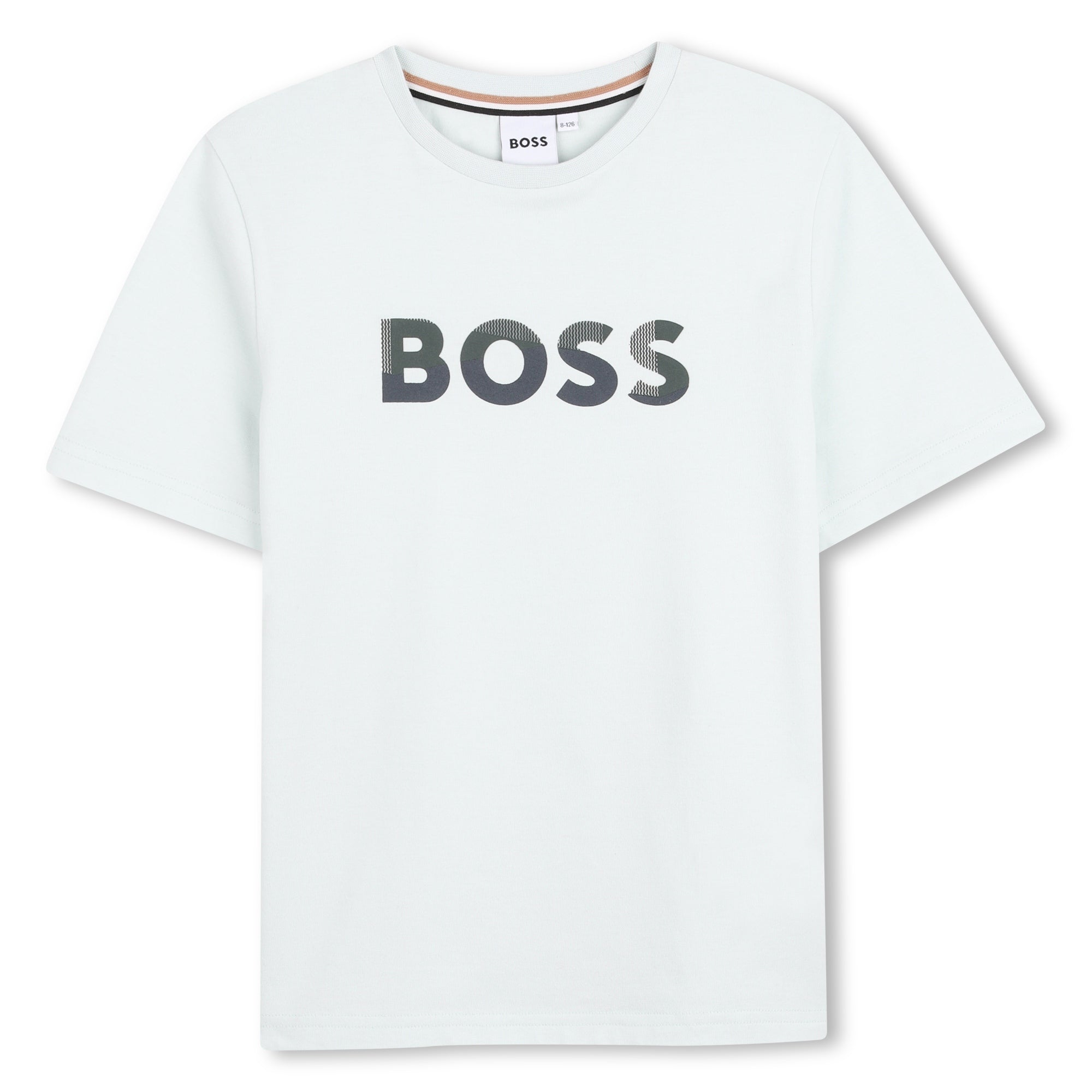 Boys Logo T-Shirt and Piqué Shorts Set in Mint and Navy Hugo Boss