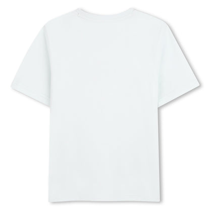 Boys Logo T-Shirt and Piqué Shorts Set in Mint and Navy Hugo Boss