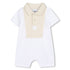 Baby Polo Jumpsuit in White and Beige Hugo Boss