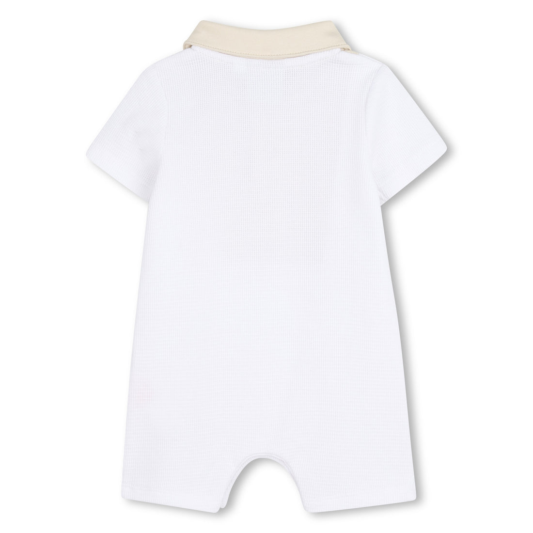 Baby Polo Jumpsuit in White and Beige Hugo Boss
