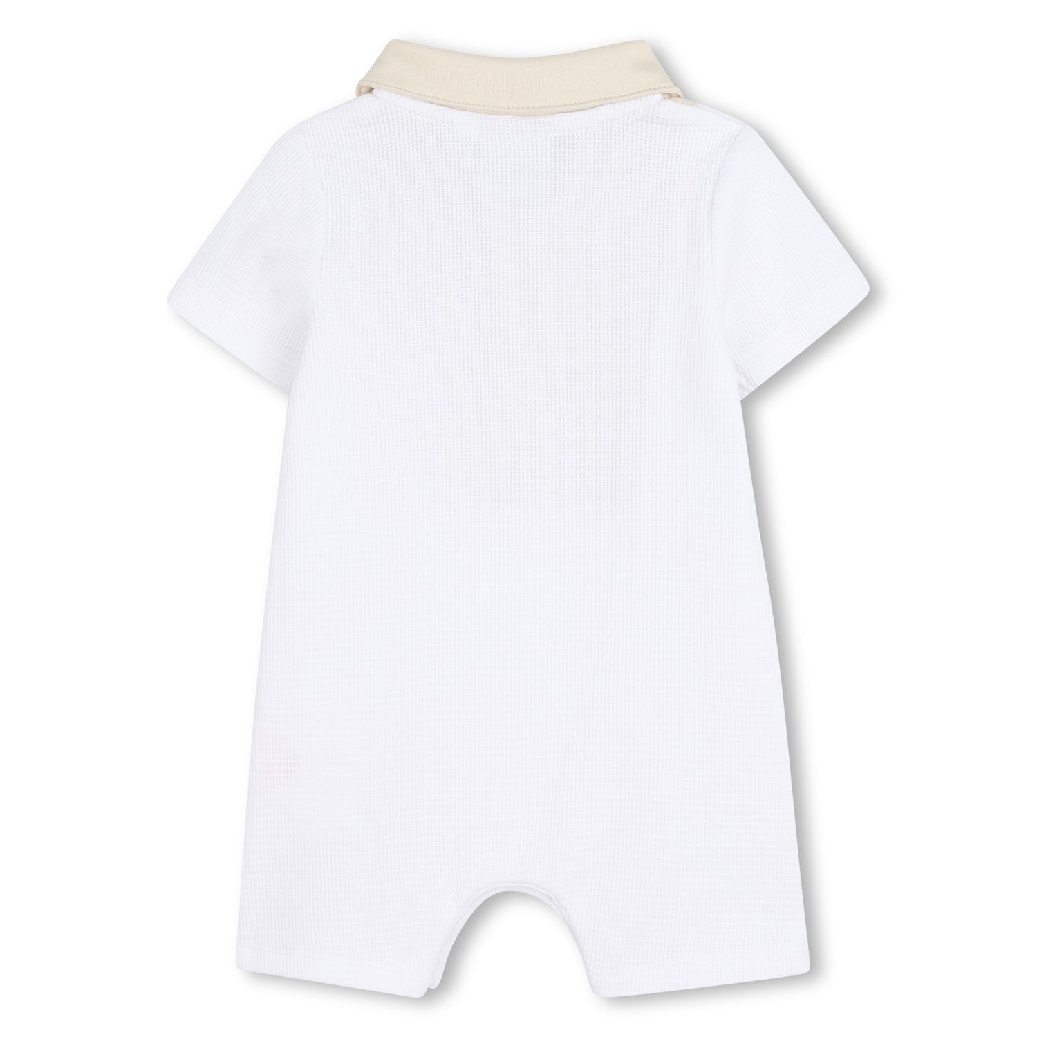 Baby Polo Jumpsuit in White and Beige Hugo Boss