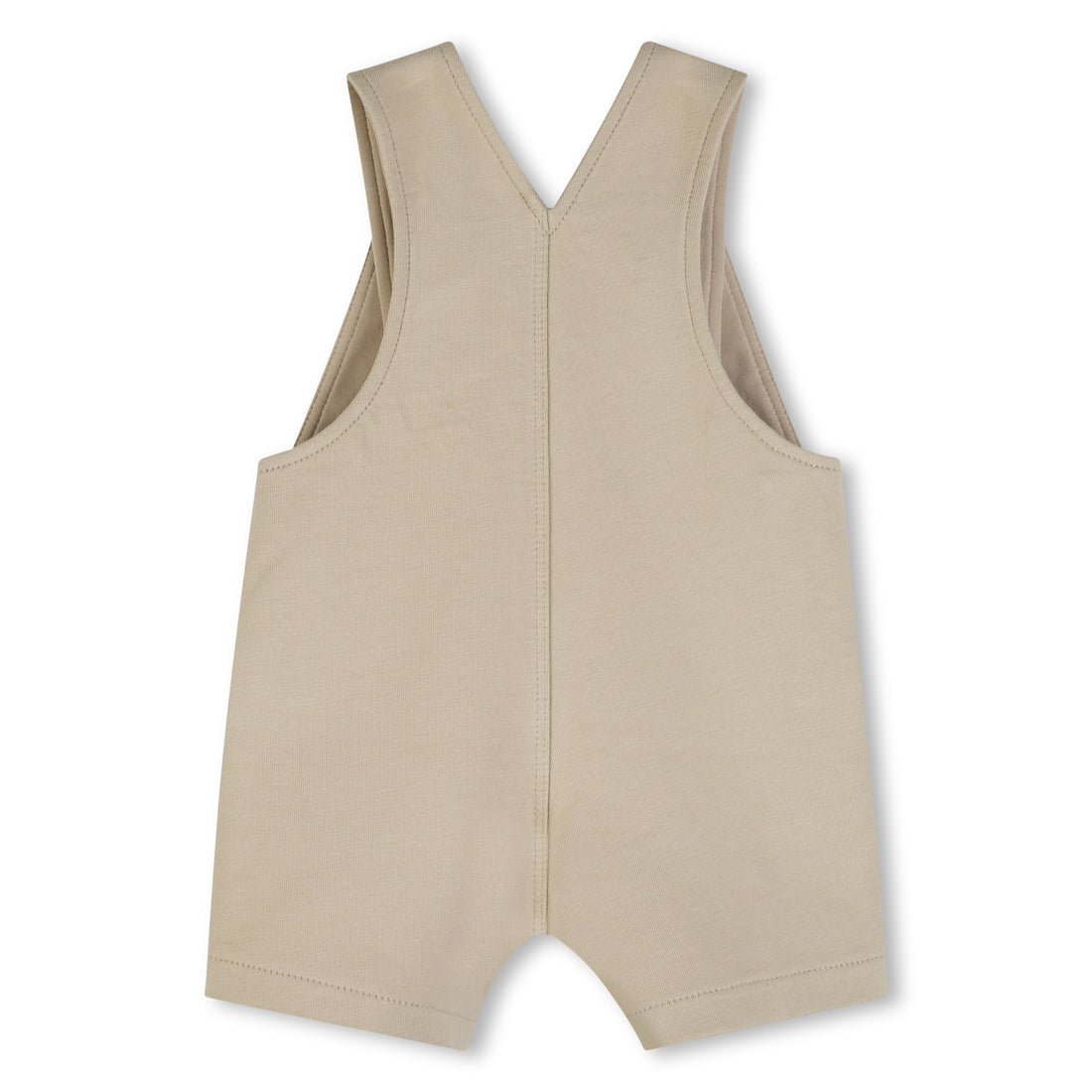 Baby Cotton Jersey Short Overalls in Stone Hugo Boss