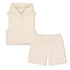 Baby T-Shirt, Sleeveless Hoodie, and Shorts Set in Beige Hugo Boss