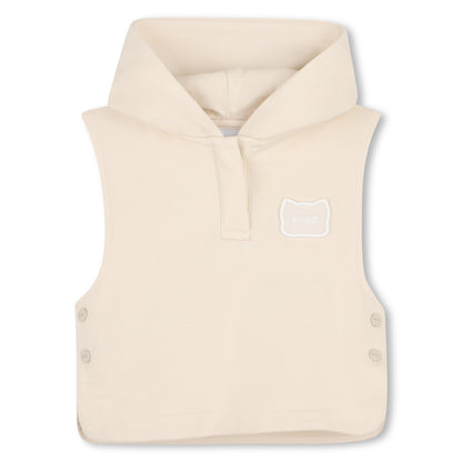 Baby T-Shirt, Sleeveless Hoodie, and Shorts Set in Beige Hugo Boss