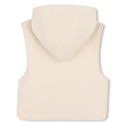 Baby T-Shirt, Sleeveless Hoodie, and Shorts Set in Beige Hugo Boss