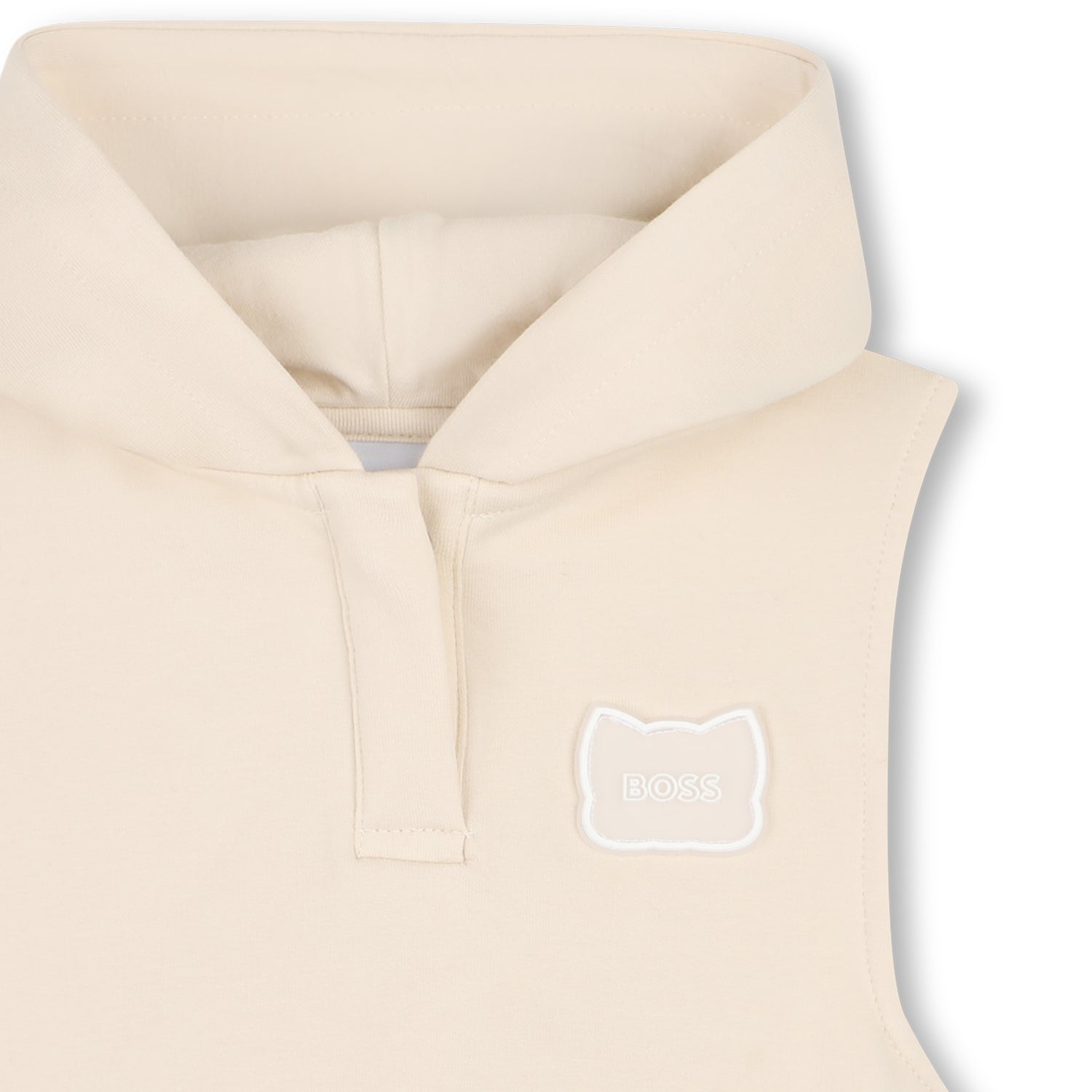 Baby T-Shirt, Sleeveless Hoodie, and Shorts Set in Beige Hugo Boss