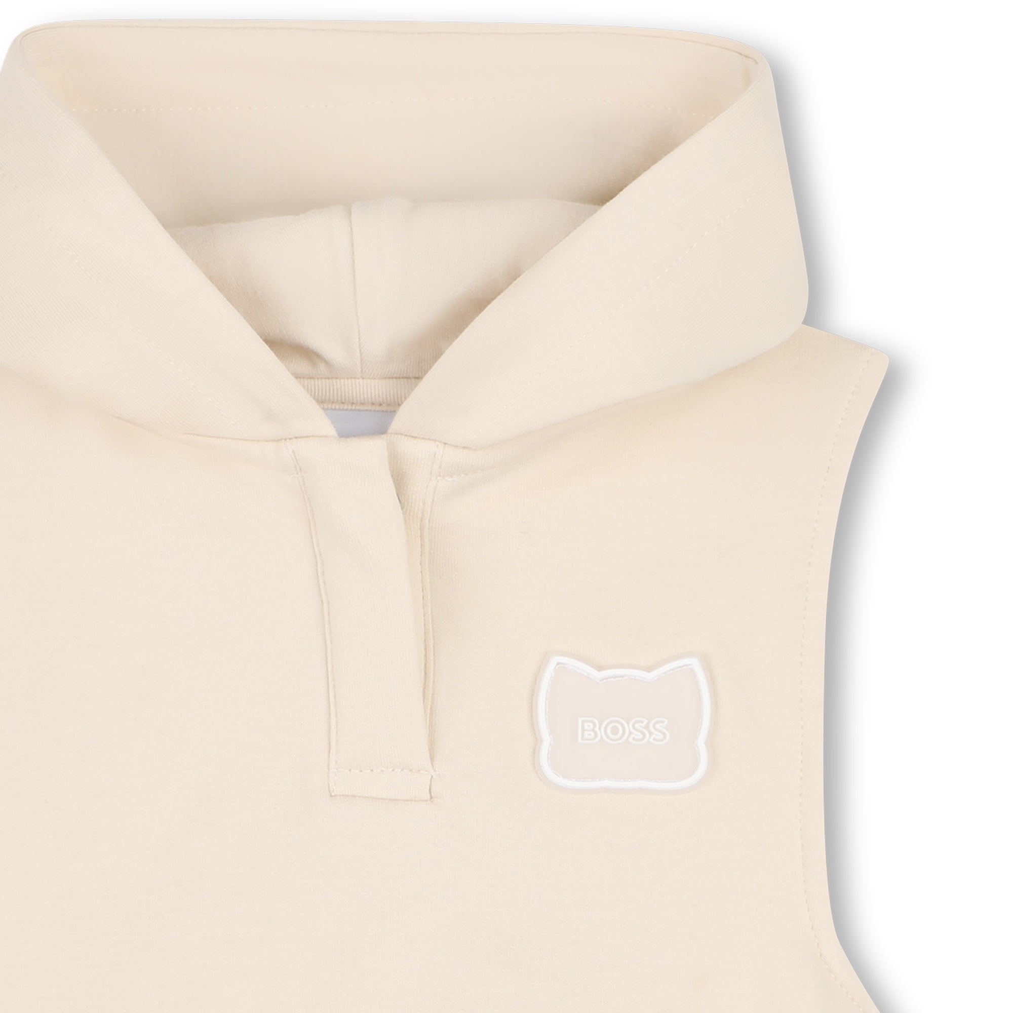 Baby T-Shirt, Sleeveless Hoodie, and Shorts Set in Beige Hugo Boss