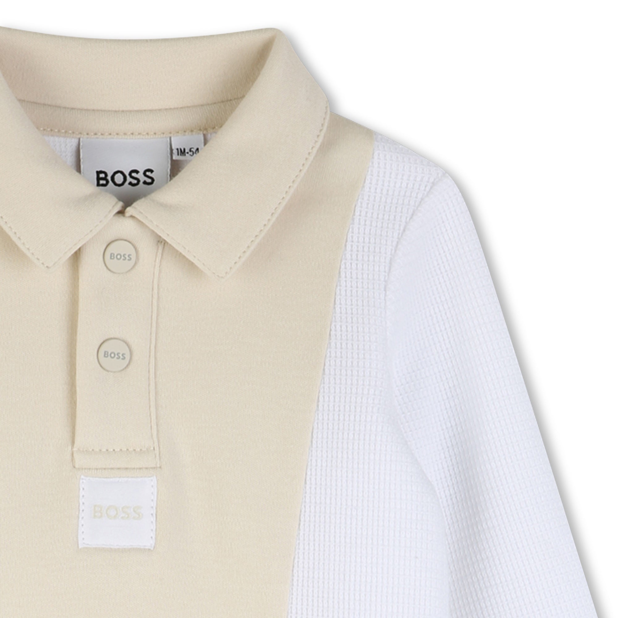 Baby Polo Pyjamas in White and Beige Hugo Boss