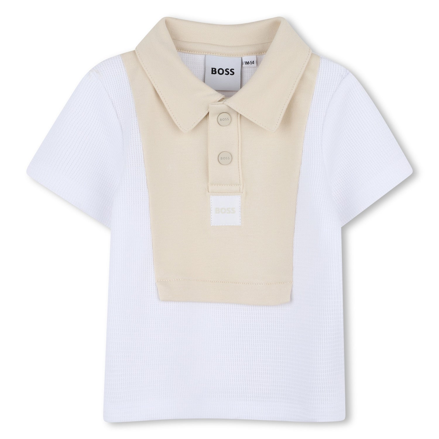 Baby Polo Shirt and Shorts Set in White and Beige Hugo Boss