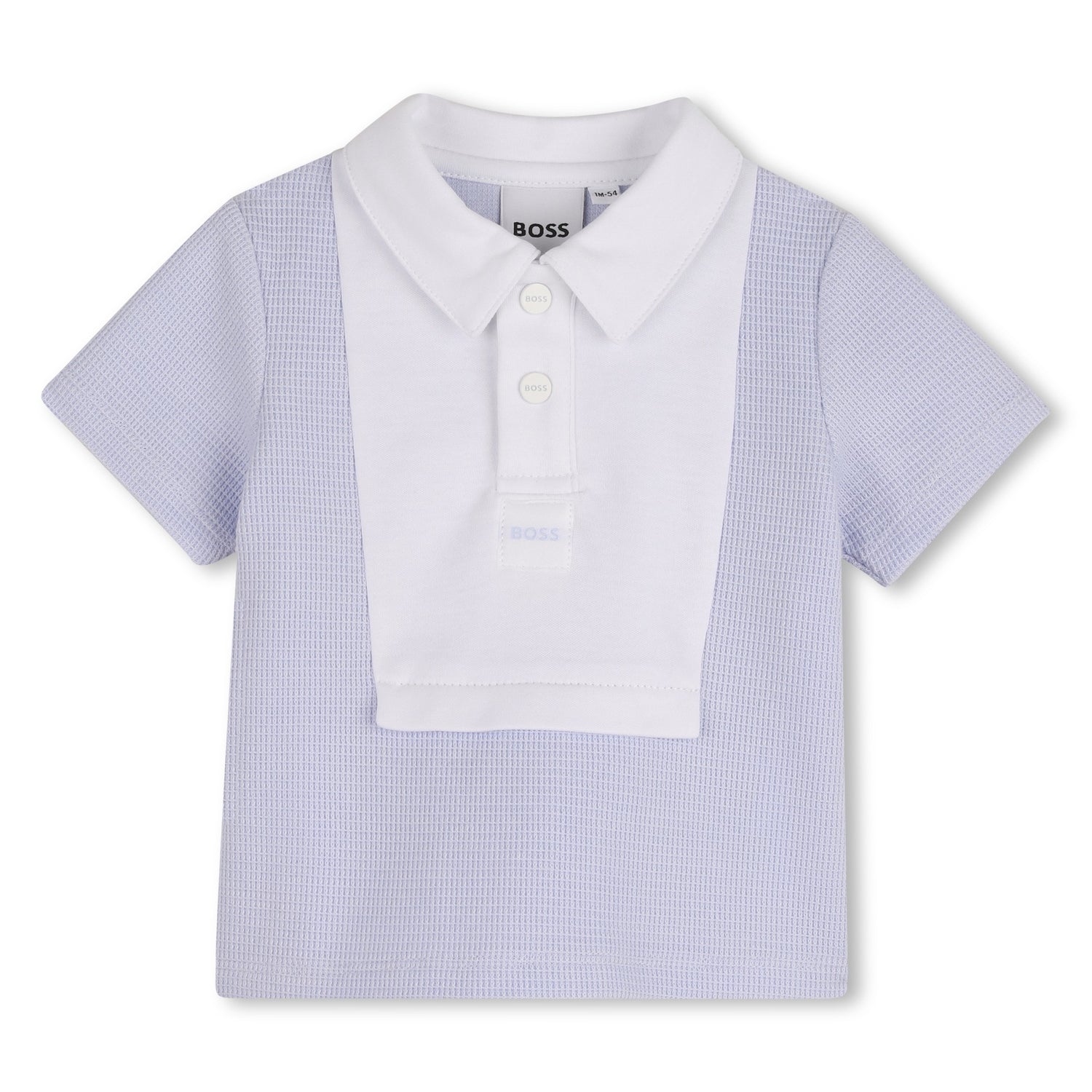 Baby Polo Shirt and Shorts Set in Light Blue and White Hugo Boss
